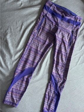 Lululemon Run: Top Speed Crop in space dye twist iris flower/pink shell